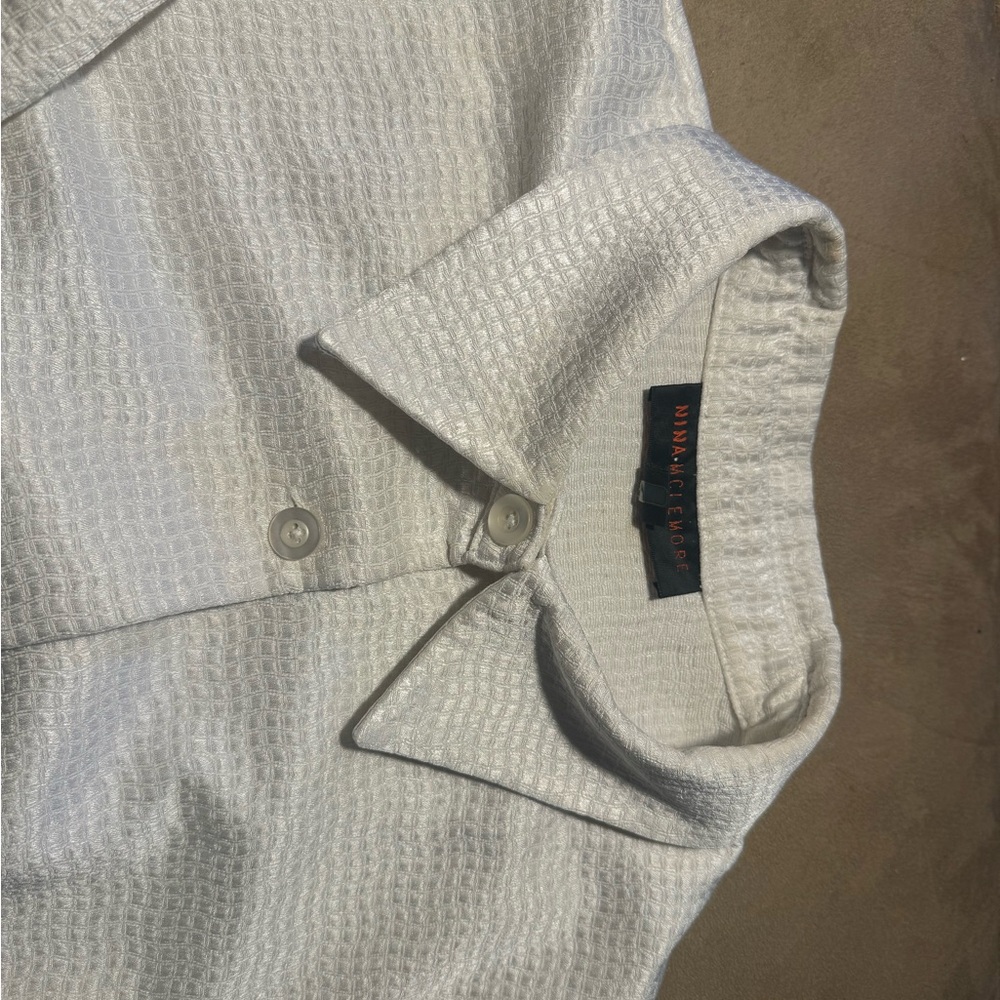 Nina Mclemore White Satin Jacket Size 8 - Picture 7 of 11